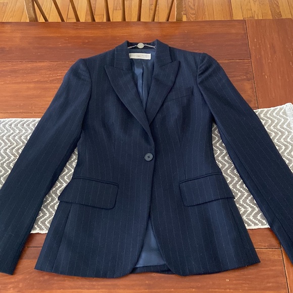 Stella McCartney Italian Navy Pinstripe Wool 2 Piece Suit Size 38 - Picture 15 of 16